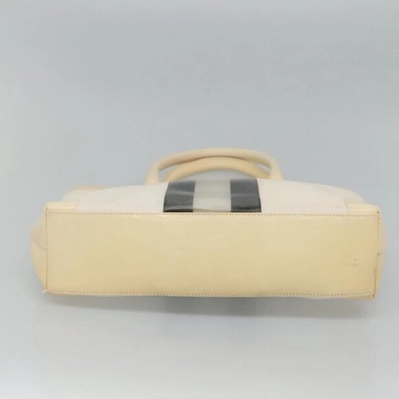 GUCCI Sherry Line Hand Bag Canvas White Black Auth ep7988 - Picture 9 of 15